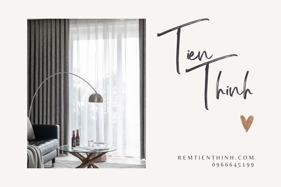 Rèm màu xám lông chuột hiện đại kết hợp tường trắng