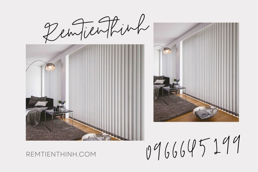 Rèm lá dọc thiết kế cho khung cửa sổ rộng