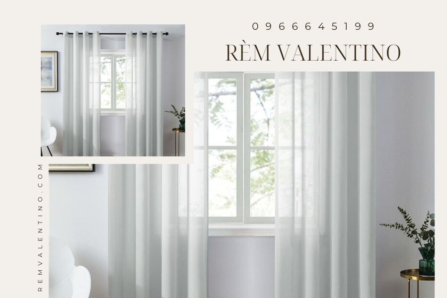 Rèm vải voan trắng tinh khiết