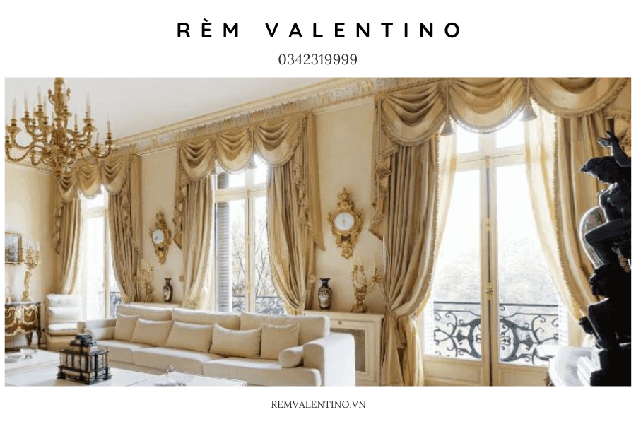 Thiết kế rèm tân cổ điển ấn tượng cho phòng khách