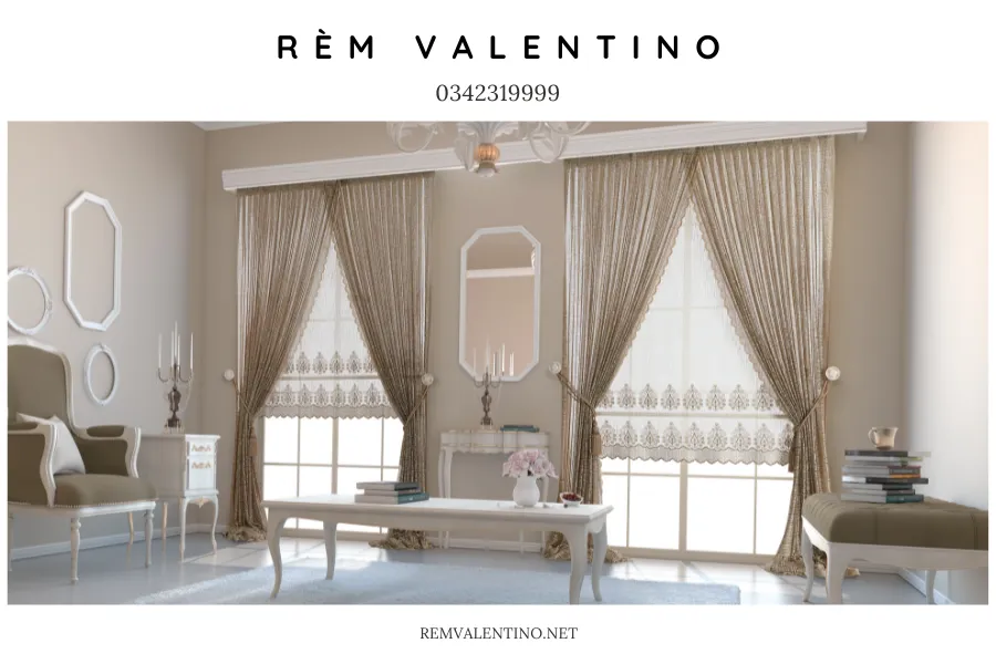 Rèm cửa là cách tuyệt vời để tạo sự riêng tư và kiểm soát ánh sáng trong phòng khách.