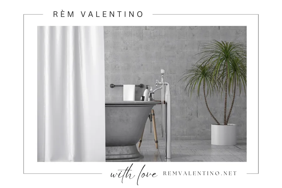 Sự kết hợp hoàn hảo giữa màu sắc và rèm phòng tắm tạo ra không gian ấm cúng và sang trọng. 