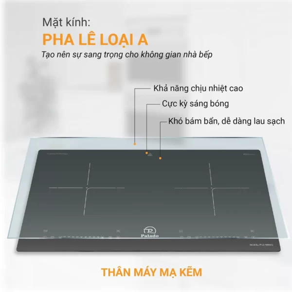 Thông số Chất liệu Bếp đôi hồng ngoại điện từ PLD 6688G 1200 x 1200