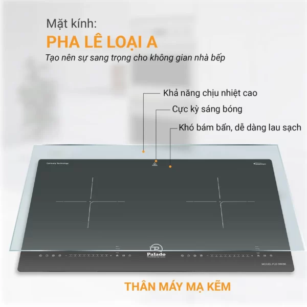 Thông số Chất liệu Bếp từ đôi PLD 6688E 1200 x 1200