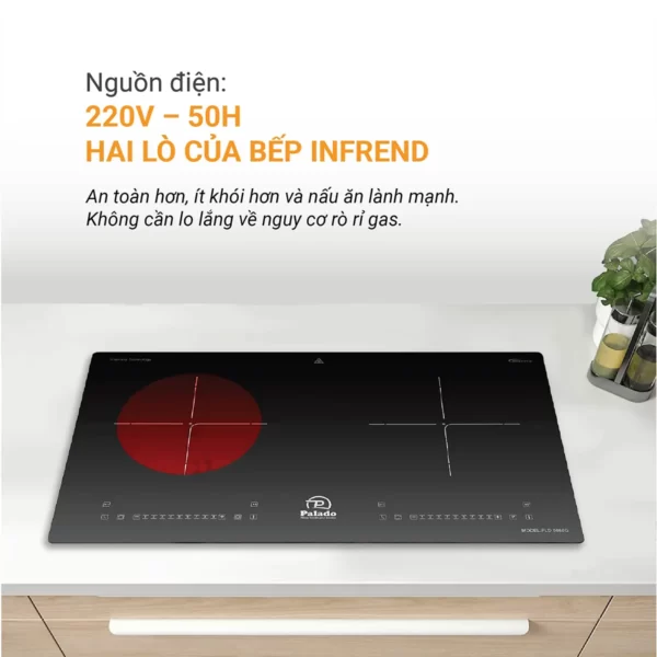 Thông số Nguồn điện Bếp đôi hồng ngoại điện từ PLD 6688G 1200 x 1200