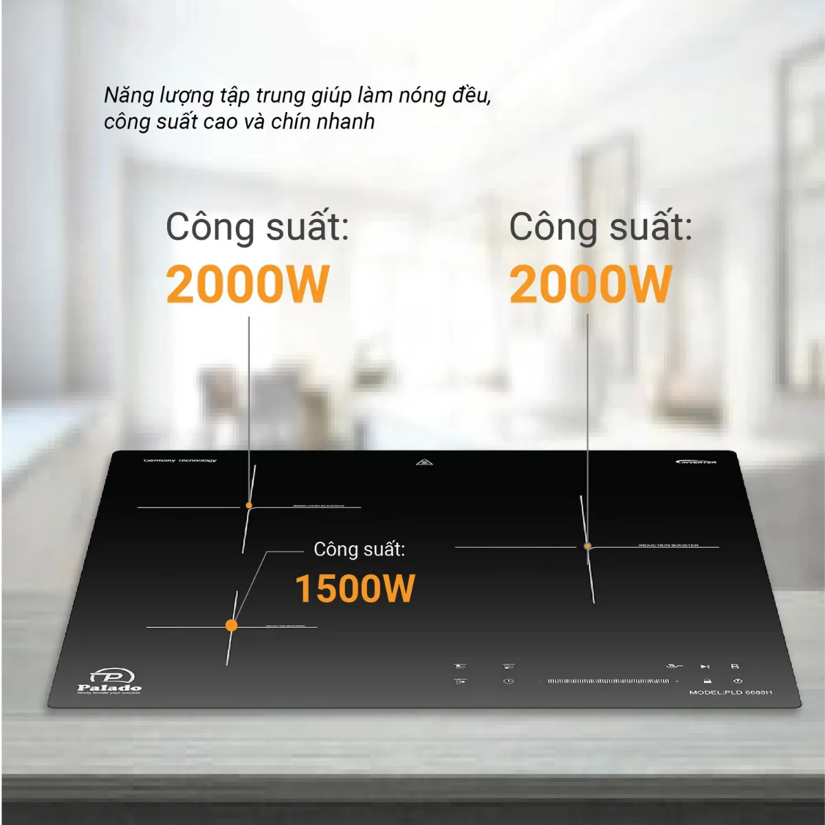 Bếp từ 3 vùng nấu PALADO PLD6688H Cam kết chất lượng