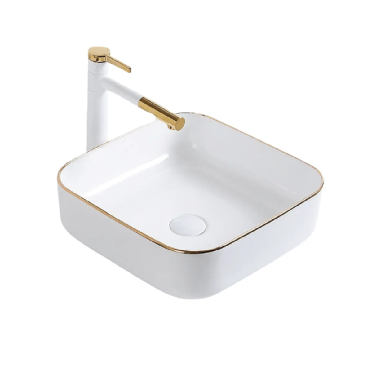Chậu rửa Lavabo PLD869D dương bàn cao cấp (Kích thước 385*385*135 mm)