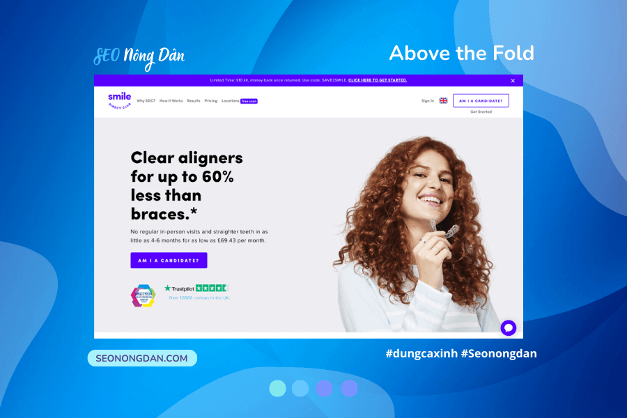 Above the Fold Case Study - Smile Direct Club