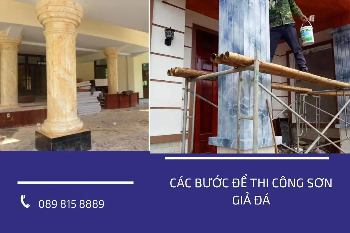 Các bước để thi công sơn giả đá