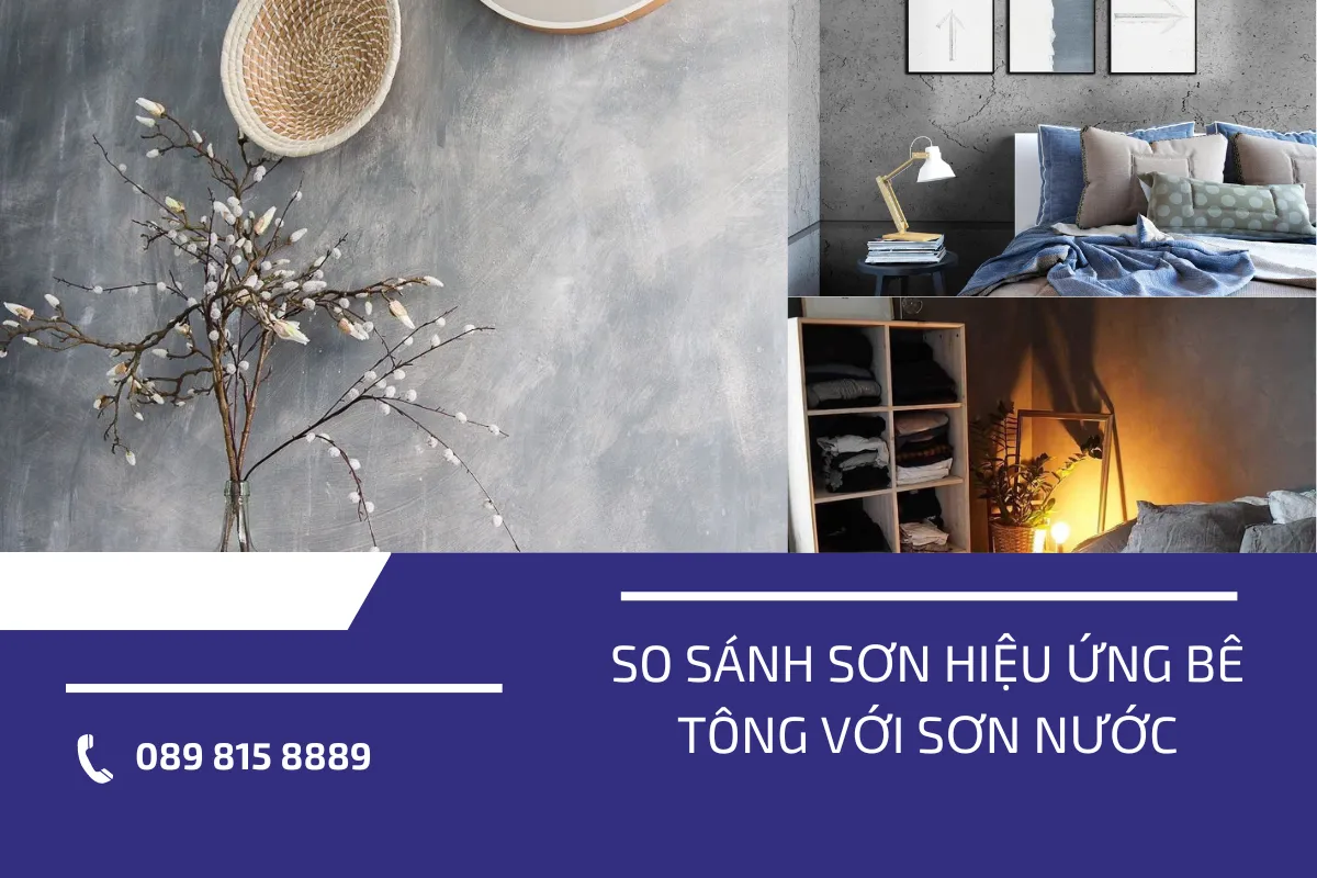 So sánh sơn hiệu ứng bê tông với sơn nước 4