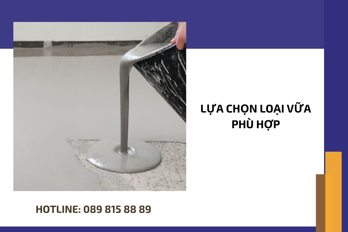 Lựa chọn loại vữa phù hợp