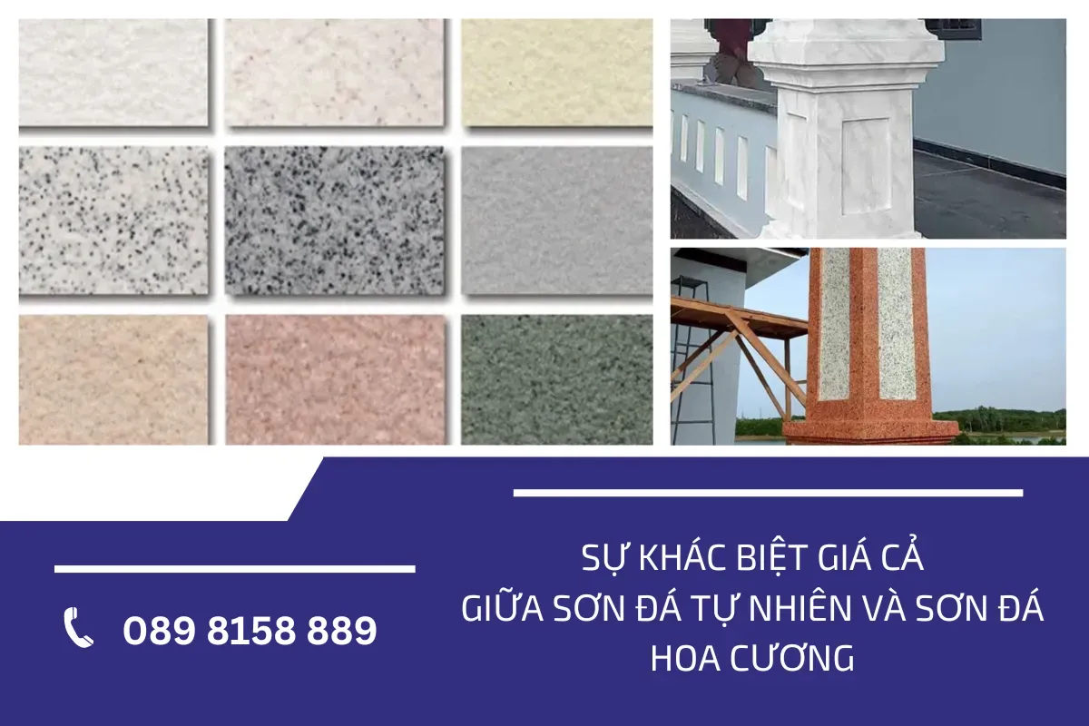 Sự khác biệt về giá cả giữa sơn đá tự nhiên và sơn đá hoa cương.