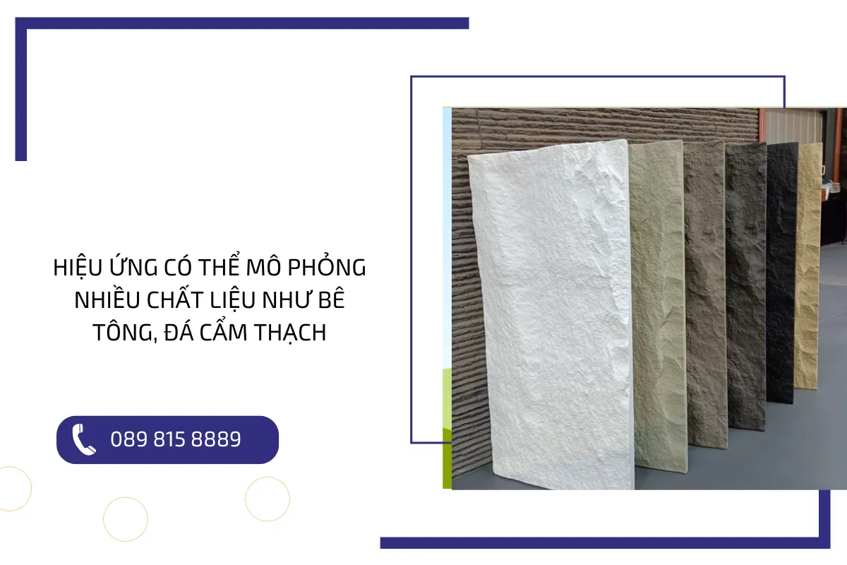 Hiệu ứng có thể mô phỏng nhiều chất liệu như bê tông, đá cẩm thạch.