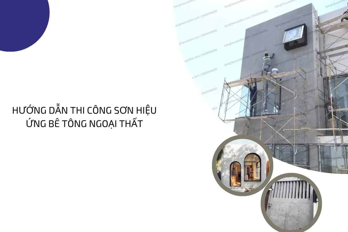 Hướng dẫn thi công sơn hiệu ứng bê tông ngoại thất.