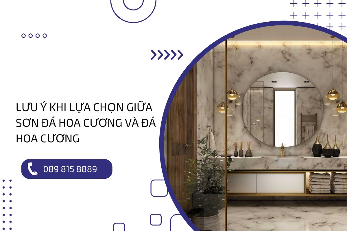 Lưu ý khi lựa chọn giữa sơn đá hoa cương và đá hoa cương So sánh sơn đá hoa cương và đá hoa cương trong thiết kế nội thất