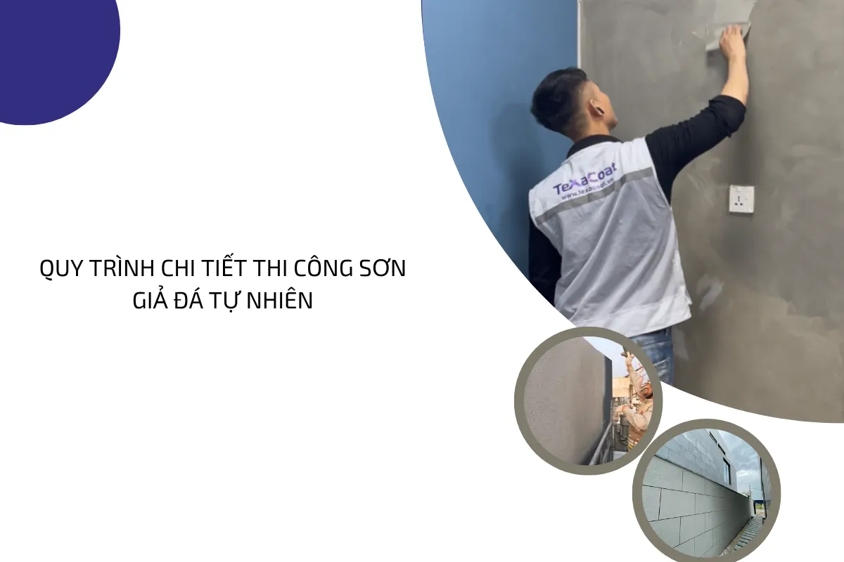 Quy trình chi tiết thi công sơn giả đá tự nhiên.