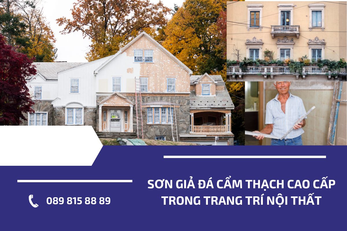 Sơn giả đá cẩm thạch cao cấp trong trang trí nội thất