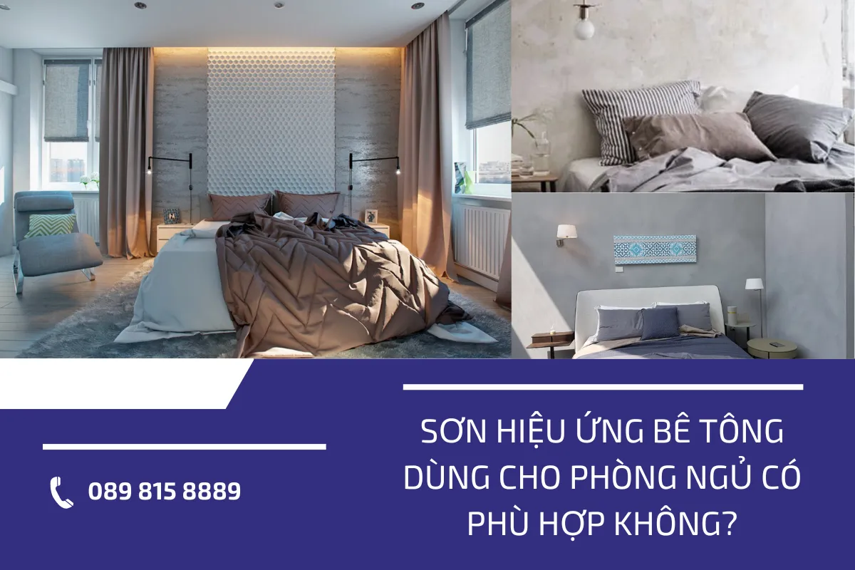 Sơn hiệu ứng bê tông cho phòng ngủ 4