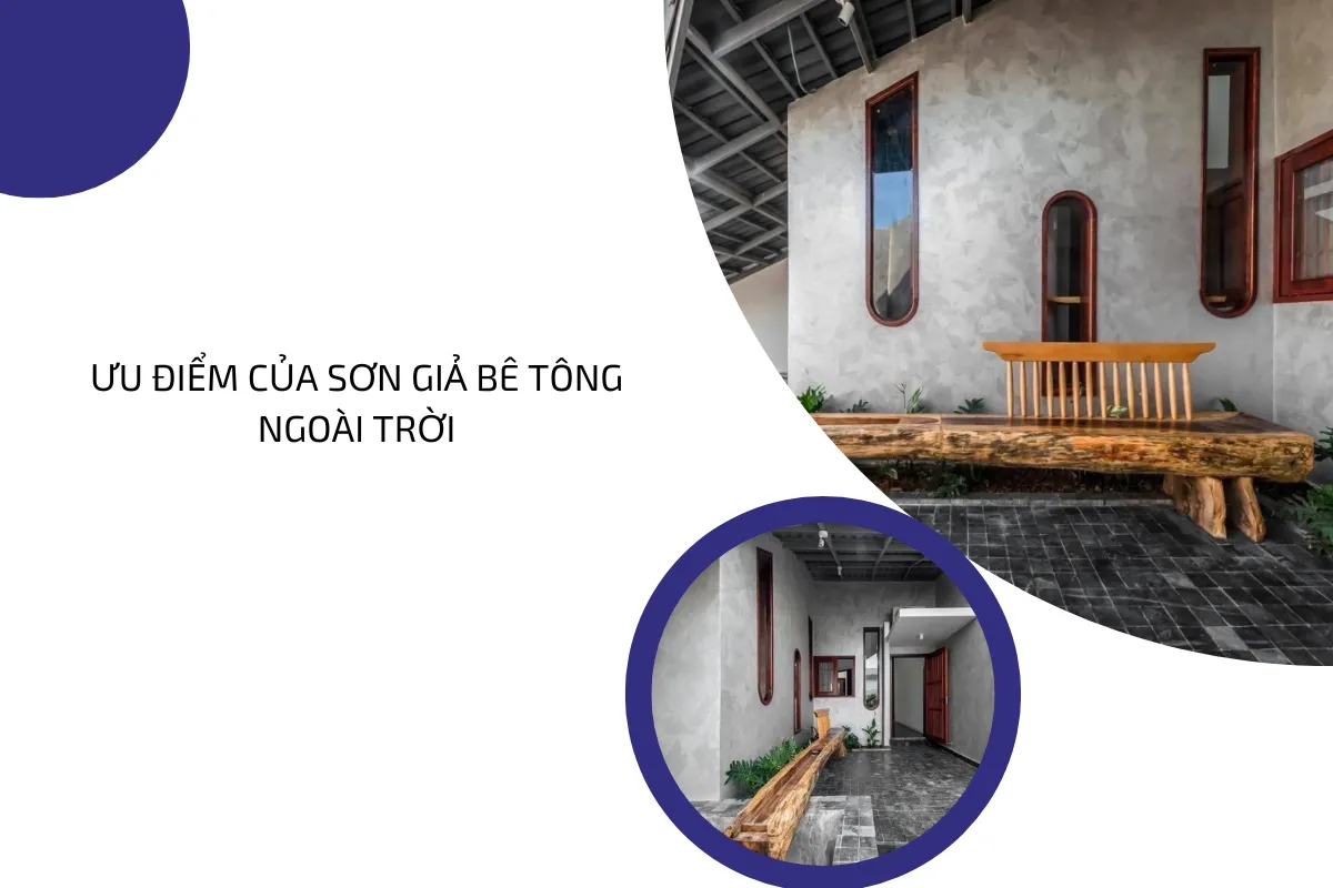 Ưu điểm của sơn giả bê tông ngoài trời,