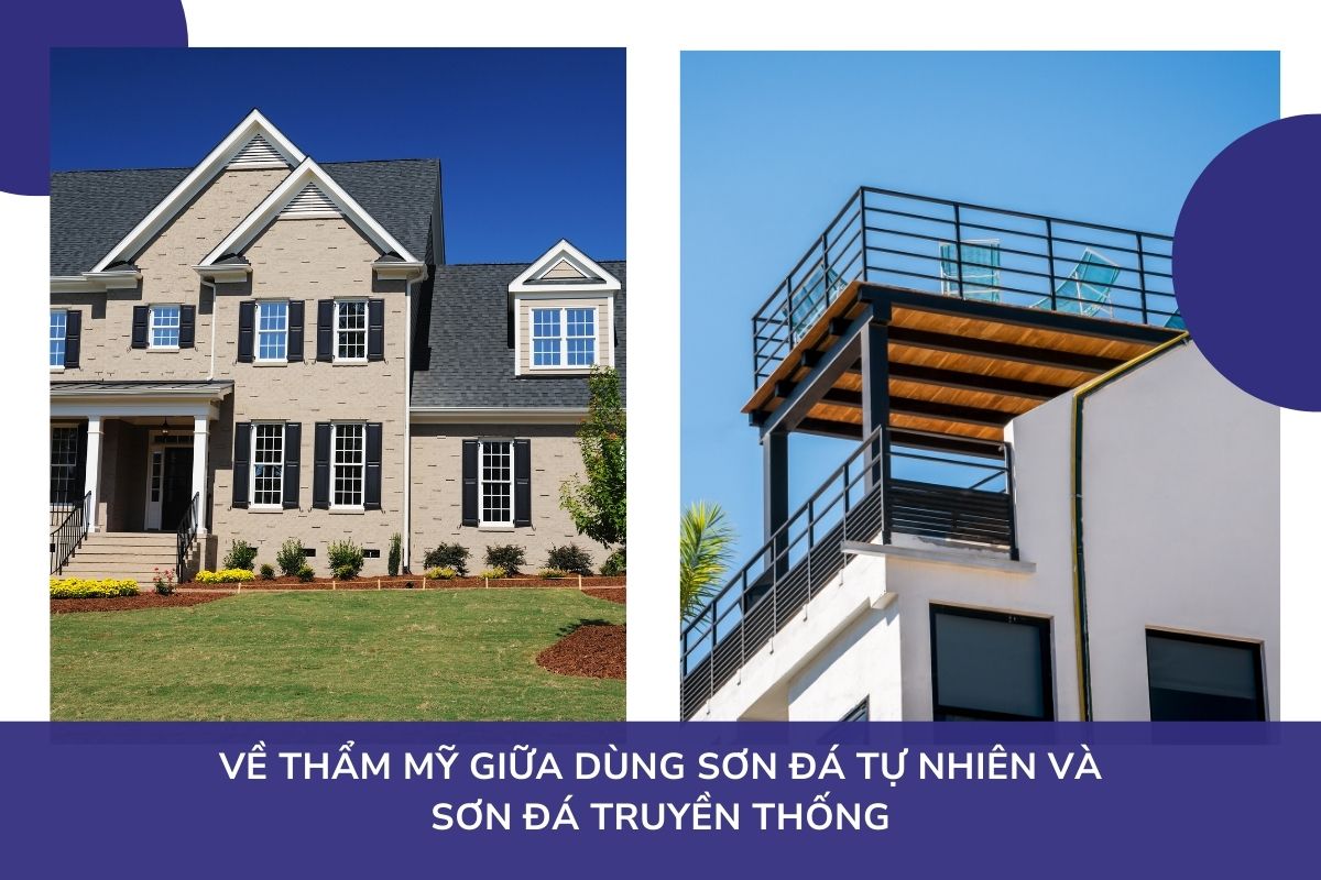 Về thẩm mỹ giữa dùng sơn đá tự nhiên và sơn đá truyền thống (2)