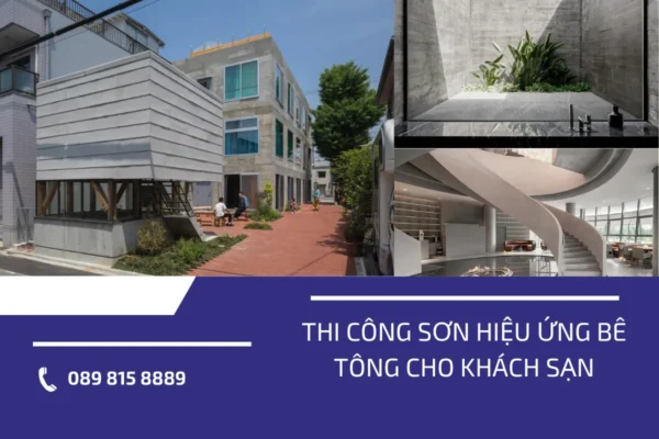 thi công sơn hiệu ứng bê tông khách sạn 4