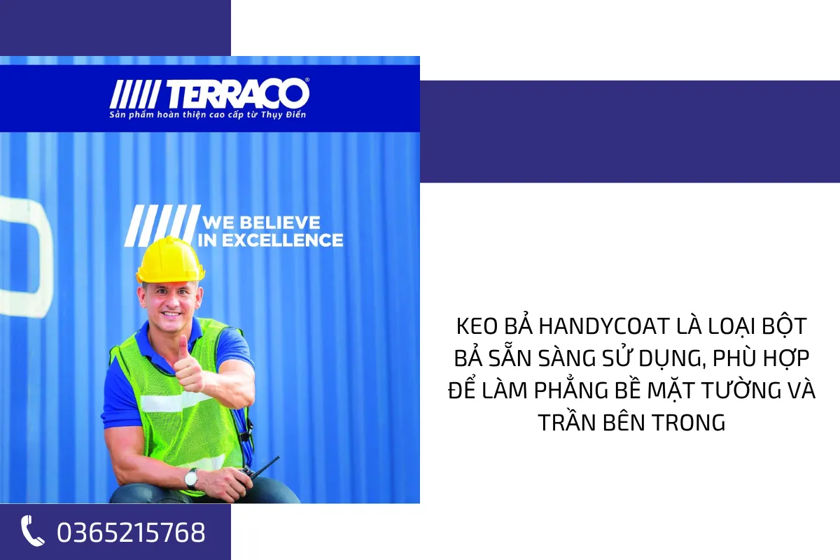Keo bả Handycoat là loại bột bả sẵn sàng sử dụng, phù hợp để làm phẳng bề mặt tường và trần bên trong. Keo bả Handycoat là loại bột bả sẵn sàng sử dụng, phù hợp để làm phẳng bề mặt tường và trần bên trong.