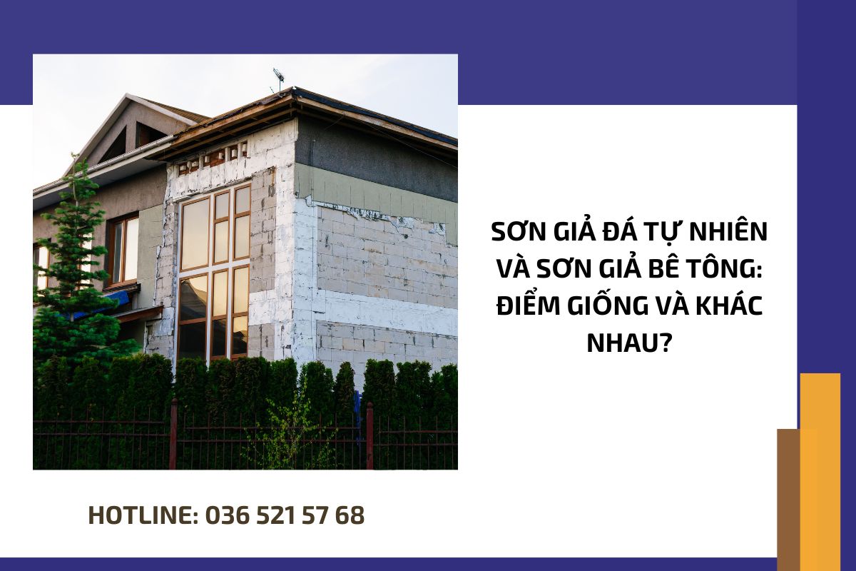 Sơn giả đá tự nhiên và sơn giả bê tông điểm giống và khác nhau