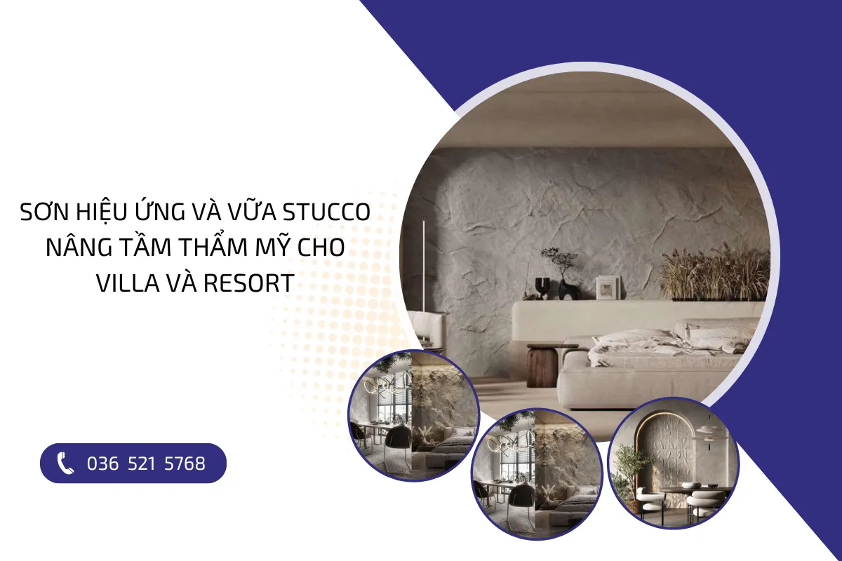 Sơn hiệu ứng và vữa Stucco: Giải pháp nâng tầm Villa và Resort