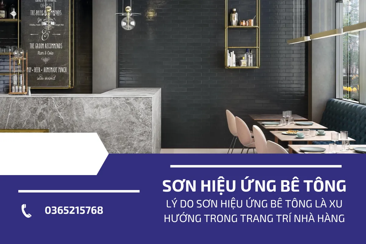 sơn hiệu ứng bê tông nhà hàng 4