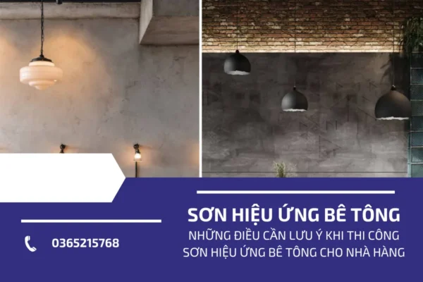 thi công sơn hiệu ứng bê tông nhà hàng 4