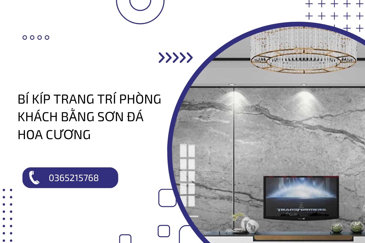 Ứng dụng sơn đá hoa cương : Giải pháp trang trí phòng khách