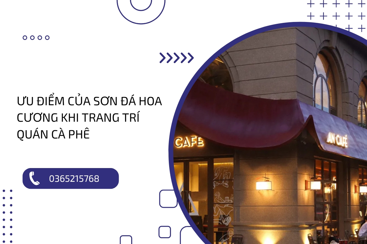 Trang trí quán cà phê : Ứng dụng sơn đá hoa cương trong thiết kế