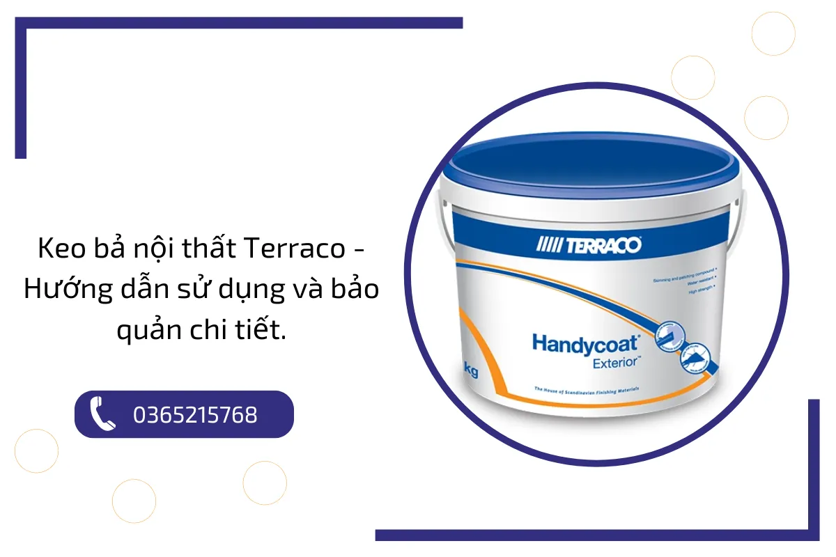 Keo bả nội thất Terraco với khả năng lấp đầy vết nứt, châm chim một cách hiệu quả.