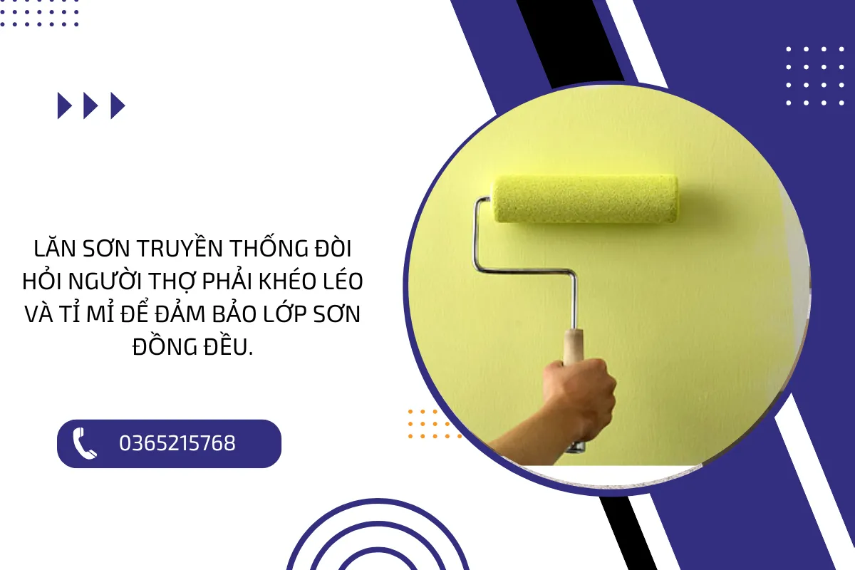 Lăn sơn truyền thống đòi hỏi người thợ phải khéo léo và tỉ mỉ để đảm bảo lớp sơn đồng đều.