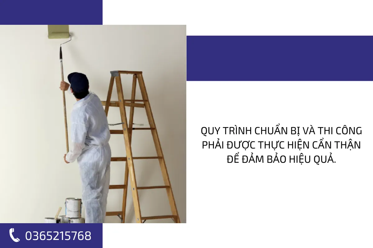 Quy trình chuẩn bị và thi công phải được thực hiện cẩn thận để đảm bảo hiệu quả. Quy trình chuẩn bị và thi công sơn gai Terracoat phải được thực hiện cẩn thận để đảm bảo hiệu quả.