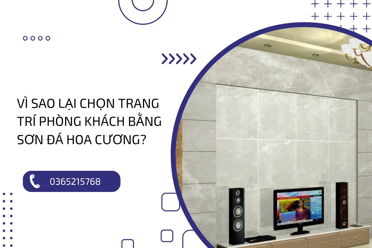 Ứng dụng sơn đá hoa cương : Giải pháp trang trí phòng khách