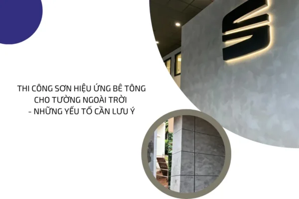 Thi công sơn hiệu ứng bê tông cho tường 4