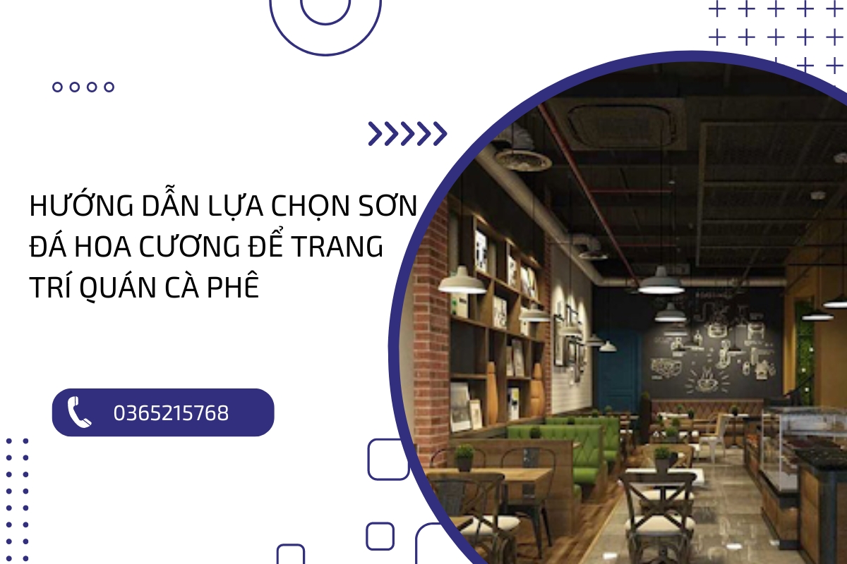 Trang trí quán cà phê : Ứng dụng sơn đá hoa cương trong thiết kế