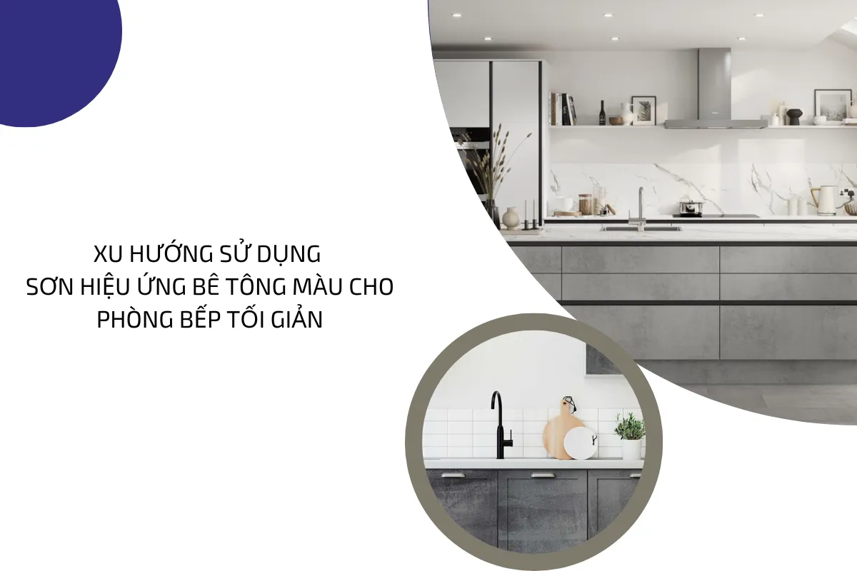 sơn hiệu ứng bê tông màu cho phòng bếp 4