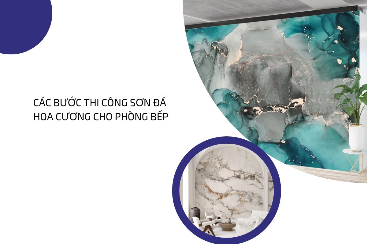 Các bước thi công sơn đá hoa cương cho phòng bếp Các bước thi công sơn đá hoa cương cho phòng bếp