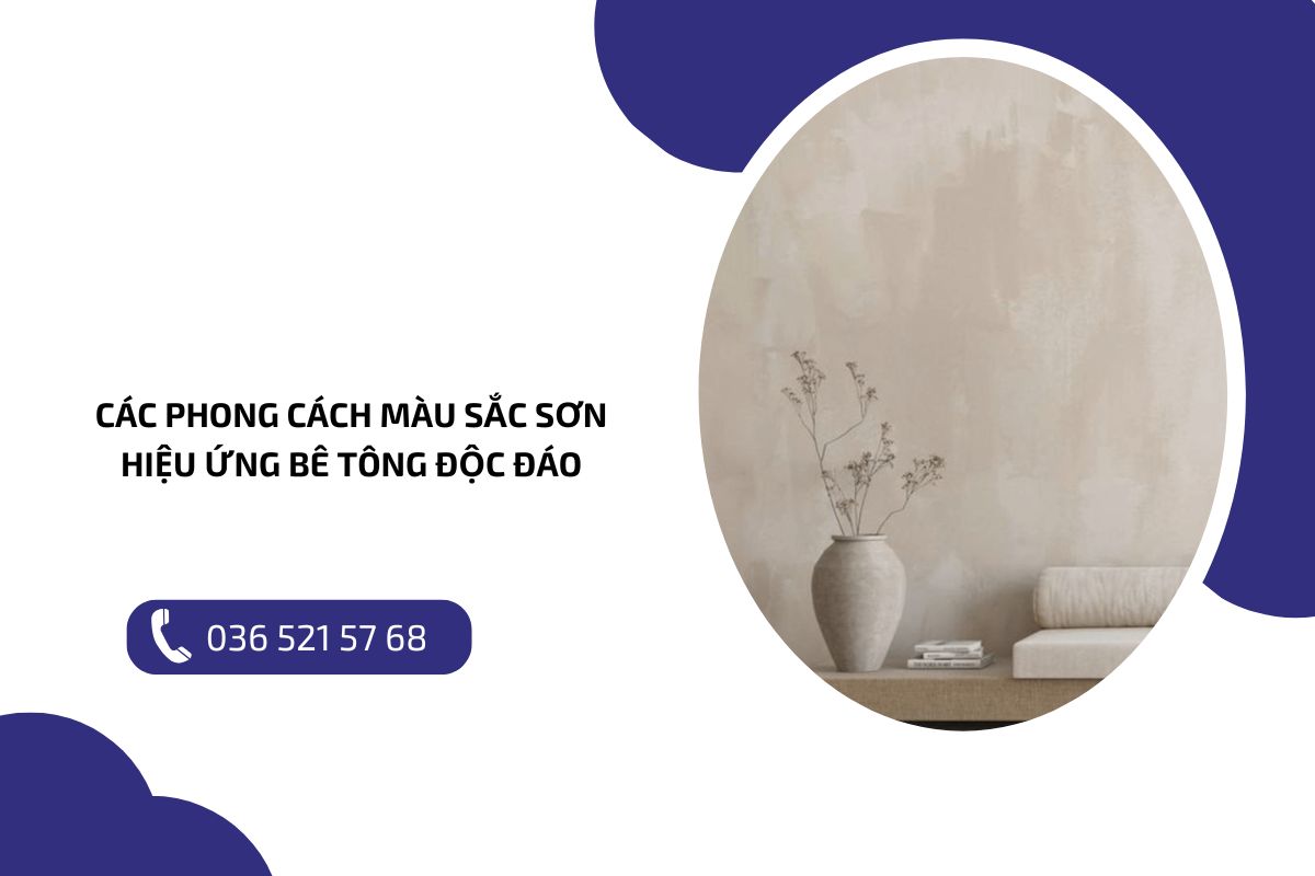 Các phong cách màu sắc sơn hiệu ứng bê tông độc đáo