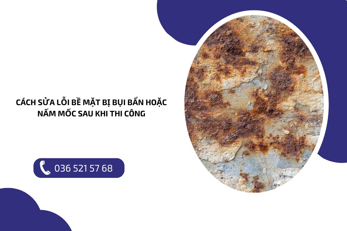 Cách sửa lỗi bề mặt bị bụi bẩn hoặc nấm mốc sau khi thi công