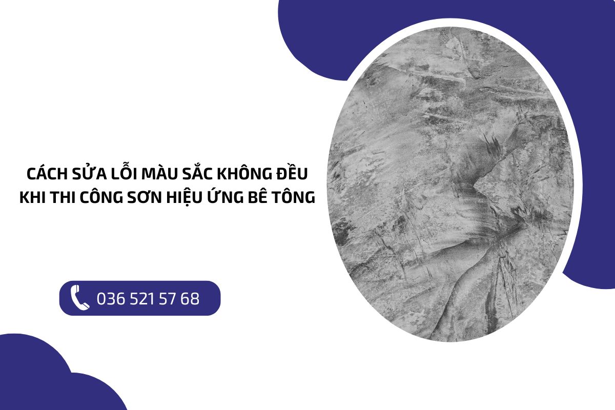 Cách sửa lỗi màu sắc không đều khi thi công sơn hiệu ứng bê tông