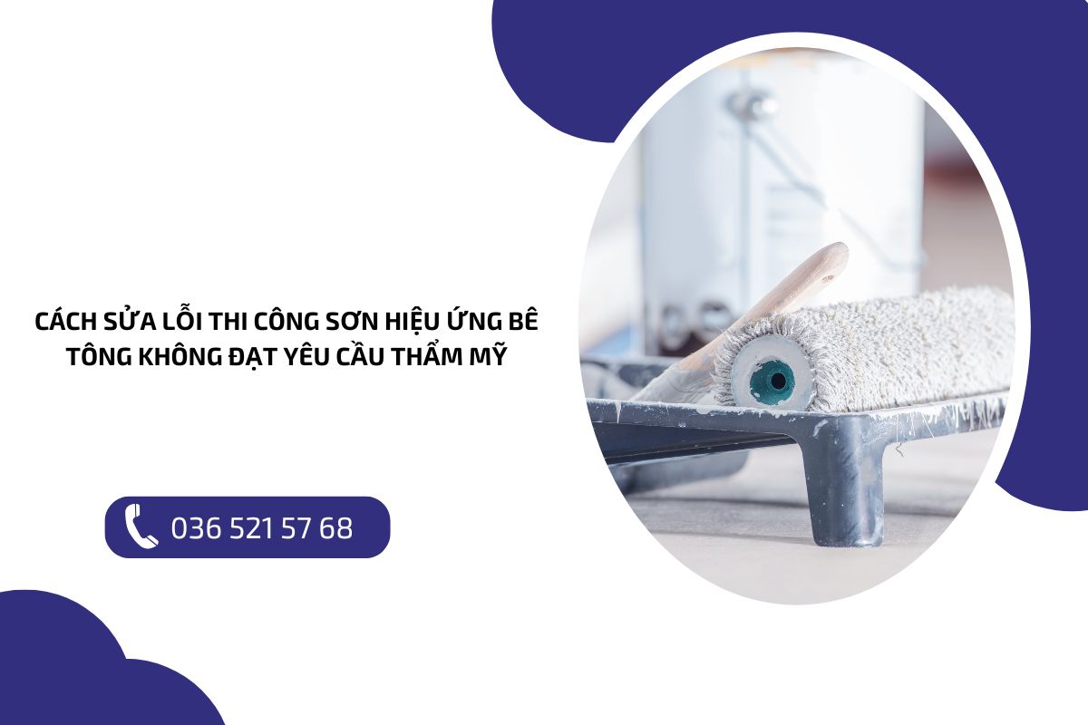 Cách sửa lỗi thi công sơn hiệu ứng bê tông không đạt yêu cầu thẩm mỹ