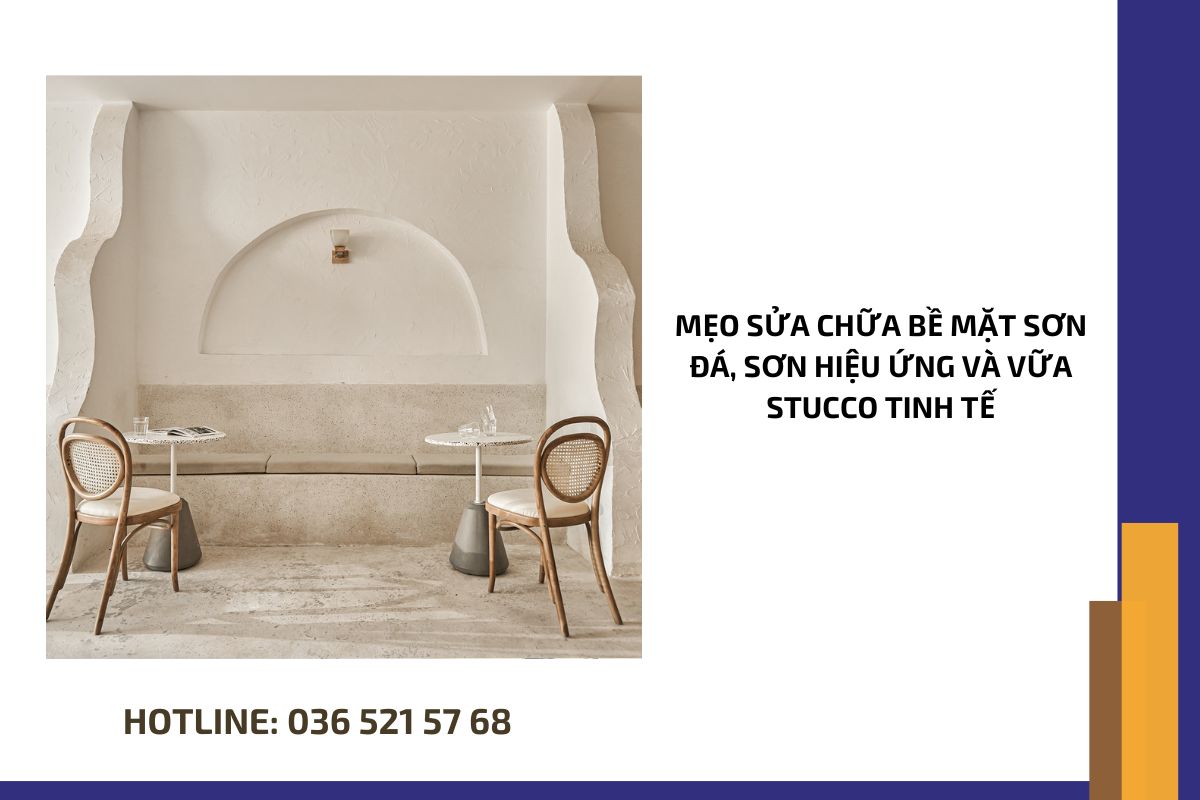 Mẹo sửa chữa bề mặt sơn đá, sơn hiệu ứng và vữa stucco tinh tế