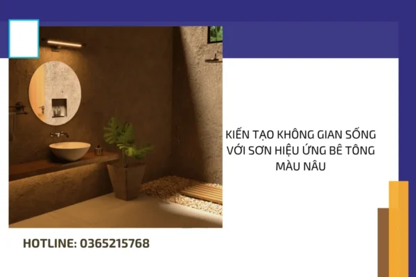 Kiến tạo không gian sống với sơn hiệu ứng bê tông màu nâu