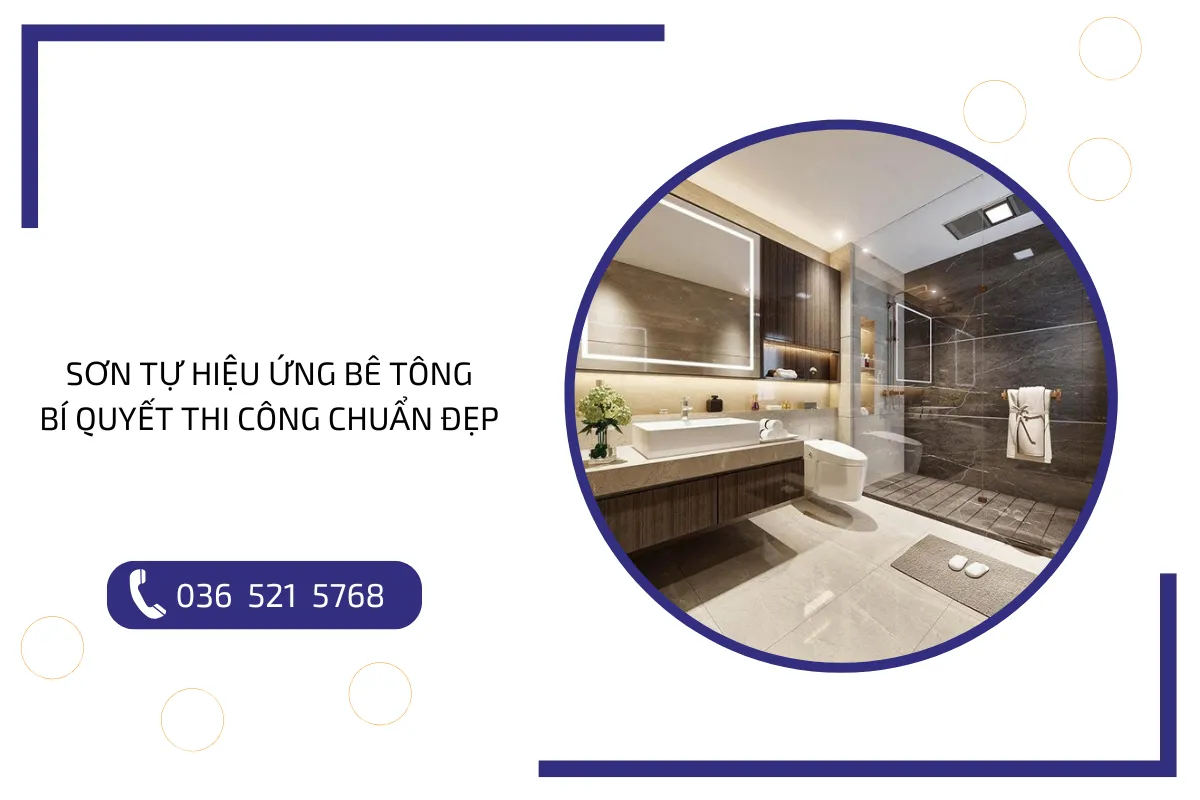 Sơn tự hiệu ứng bê tông: Bí quyết thi công chuẩn đẹp cho ngôi nhà