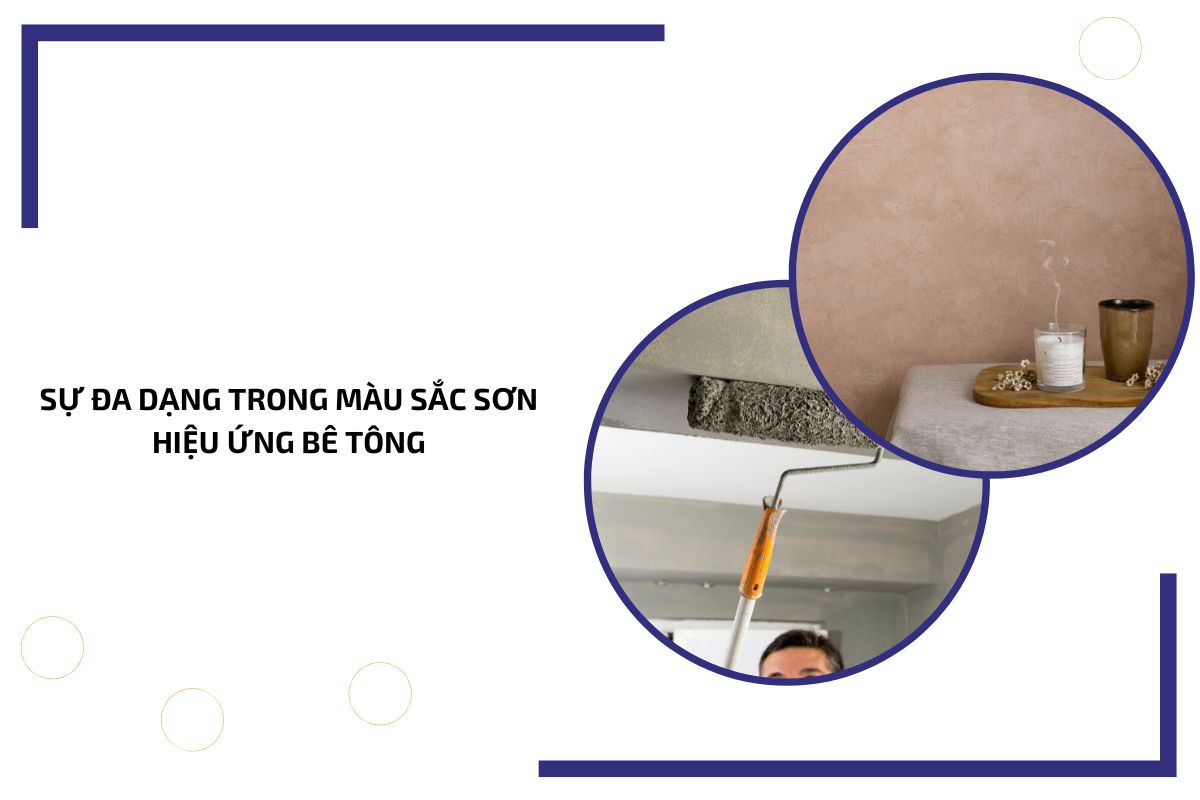 Sự đa dạng trong màu sắc sơn hiệu ứng bê tông