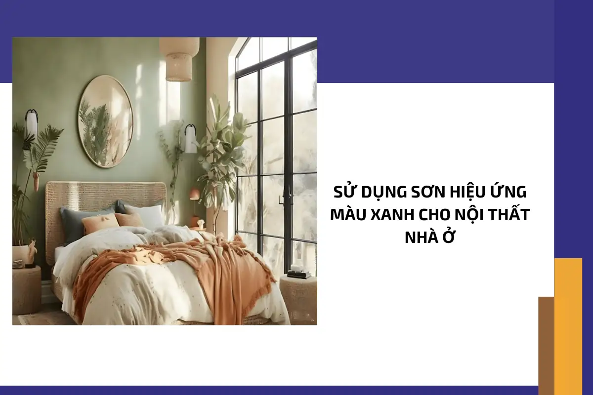 Sử dụng sơn hiệu ứng màu xanh cho nội thất nhà ở