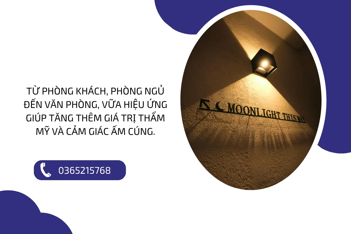 Từ phòng khách, phòng ngủ đến văn phòng, vữa hiệu ứng giúp tăng thêm giá trị thẩm mỹ và cảm giác ấm cúng.